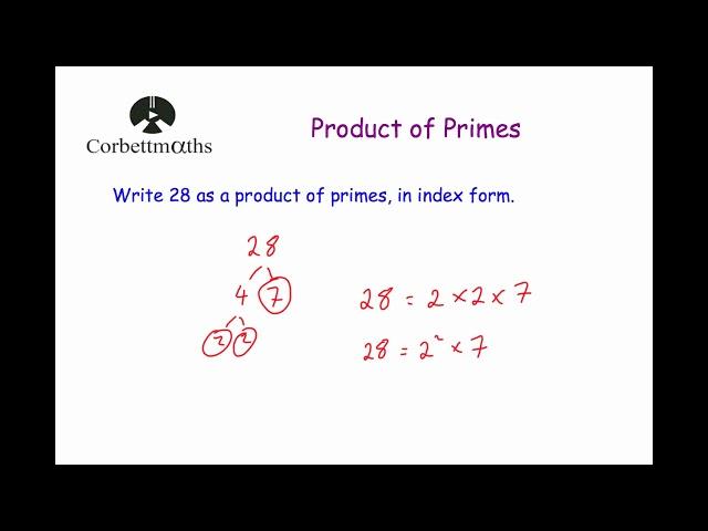 Product of Primes - Corbettmaths