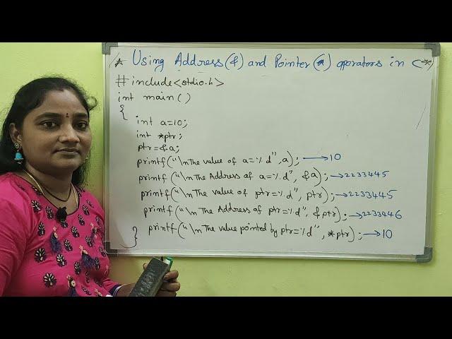 C-Language || Class-42 || Address and Pointer Operator in C || Telugu Scit Tutorials