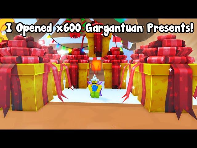 I Opened 600 Gargantuan Presents In Pet Simulator 99!