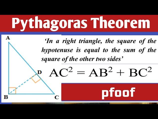 Pythagoras theorem/proof of Pythagoras Theorem