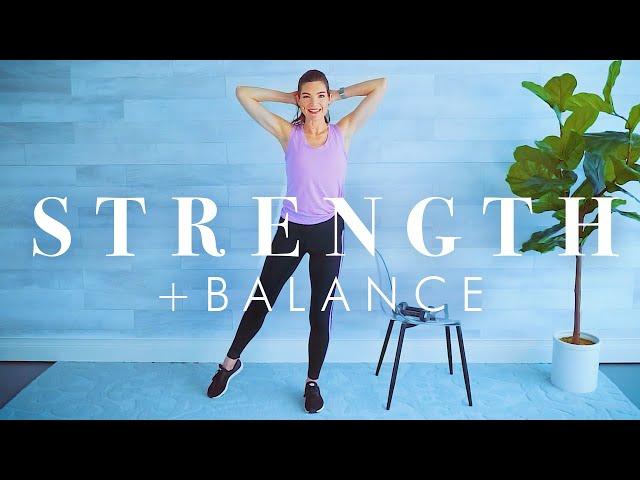 10 Exercises for Strength & Balance for Seniors // 30 minute Osteoporosis Friendly Workout