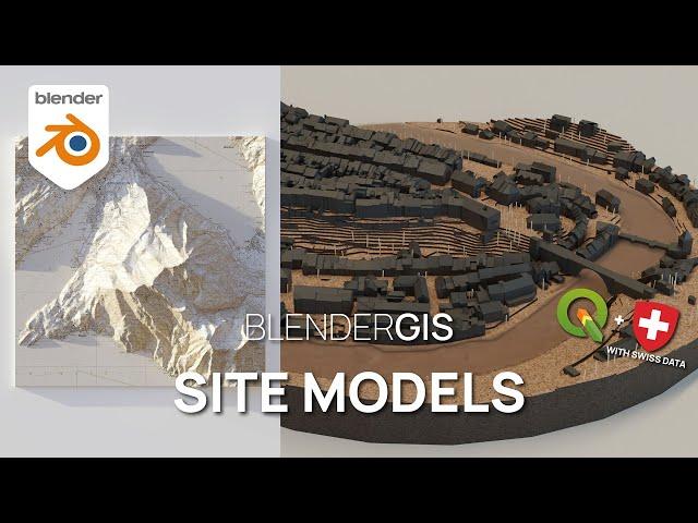 Model 3D Sites on BlenderGIS with Swisstopo Data