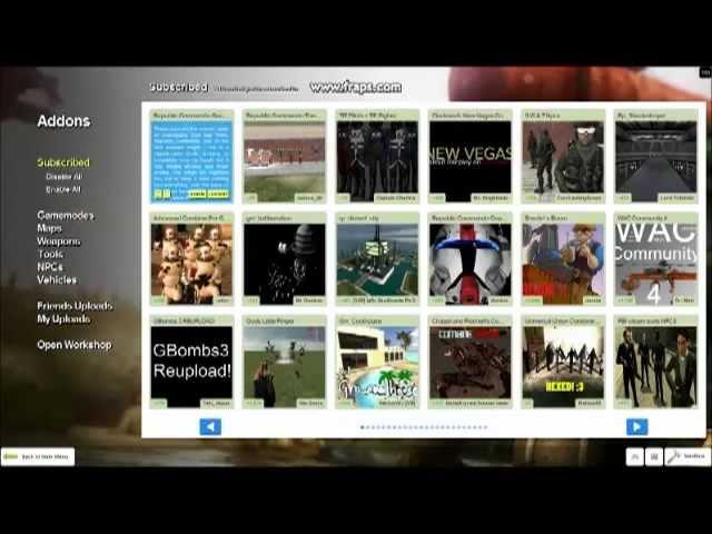 How to get mods using Gmod Steam workshop.