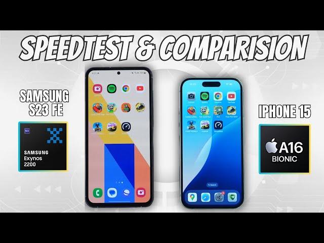 iPhone 15 vs Samsung Galaxy S23 FE Speedtest & Camera Comparison