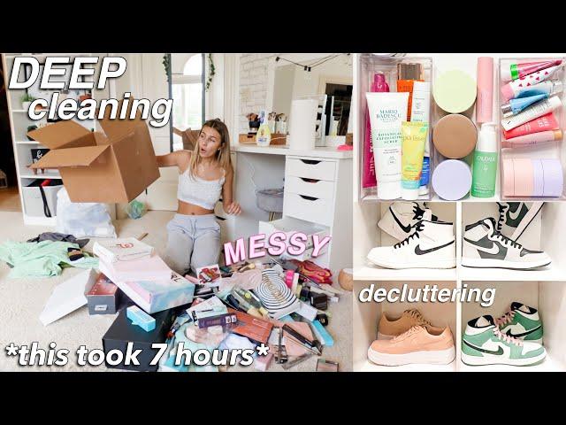 DEEP CLEANING MY MESSY ROOM *extreme organization*