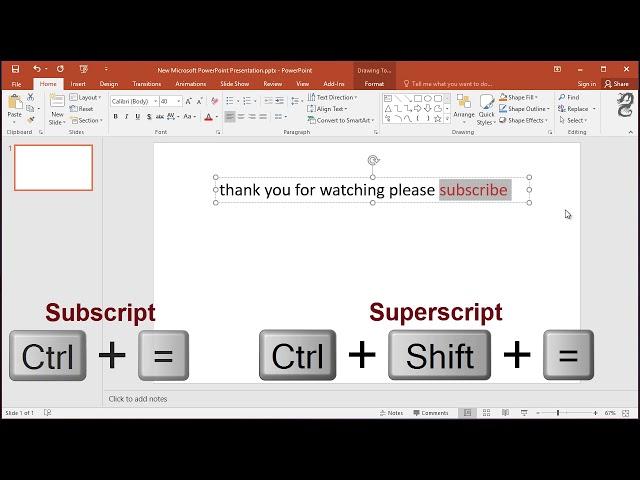 How to Superscript (Subscript) in PowerPoint Keyboard Shortcuts