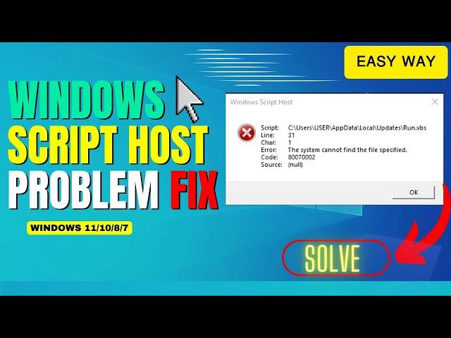 How To Solve Windows Script Host Problem | Windows Script Host Errors On Startup In windows 10/11