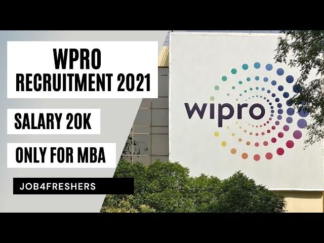 Wipro Recruitment 2021 | Off-Campus Recruitment Drive | MBA apply now