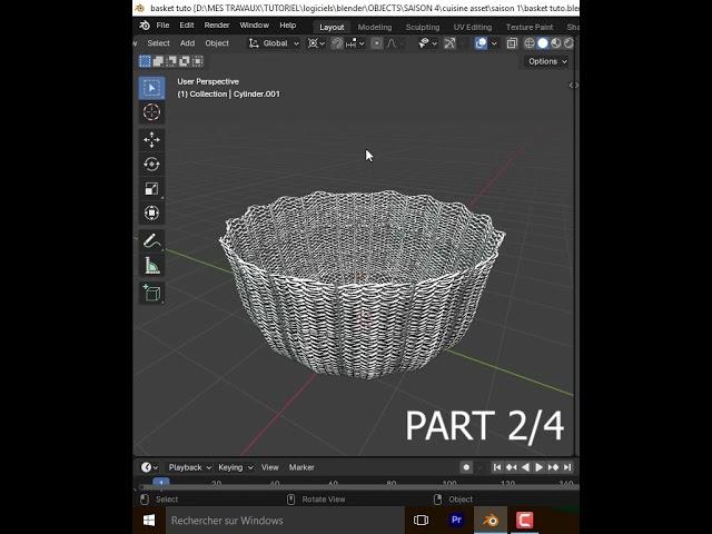 How to modeling kitchen baskets in blender #blender3ddesign #3dmodeling #blender3dmodeling #b3d