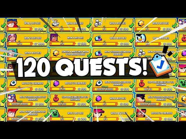 COMPLETE 120 QUESTS NONSTOP!  31290 TOKENS! MEGA LUCKY Box Opening!  Brawl Stars