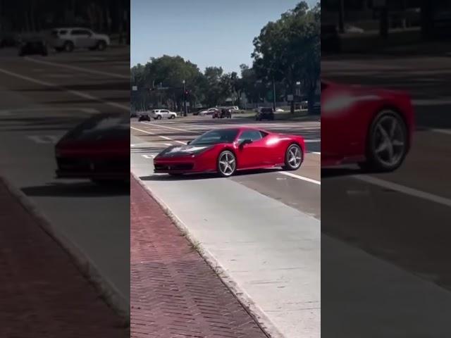 Girl Crashes Her Daddy’s Ferrari 458 Leaving Car Show! #shorts