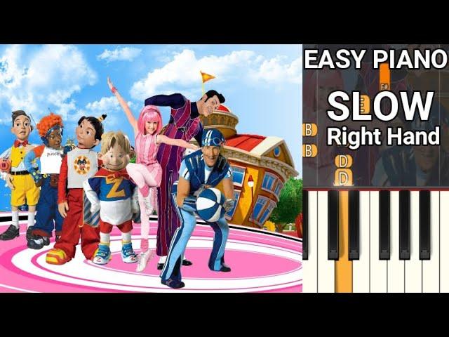 Lazy Town Theme Song (SLOW) Right Hand Easy Piano Tutorial