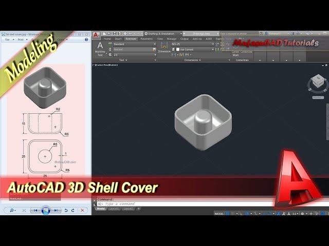 Autocad Design 3d Shell Cover Modeling Tutorial For Beginner