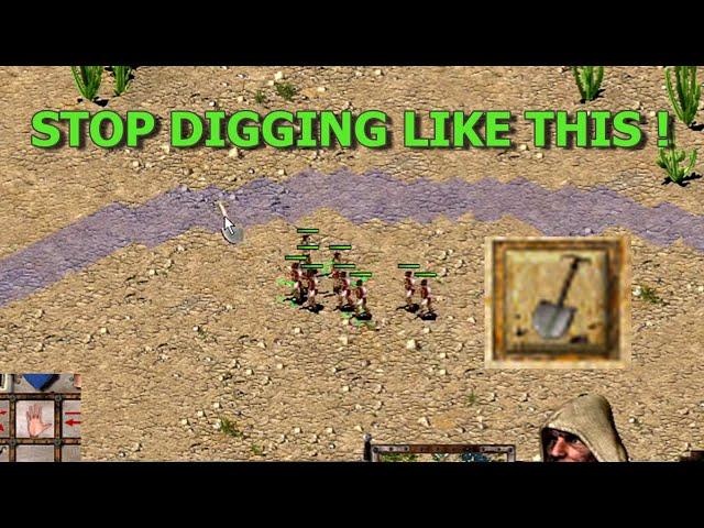 Stronghold Crusader - How To Dig Moat Safely (Moat Digging Bug)