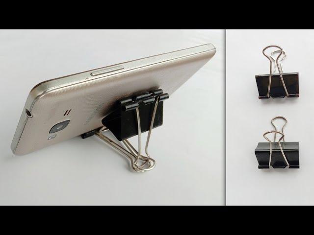 CARA MUDAH MEMBUAT DUDUKAN/STAND HP DARI  BINDER CLIPS [PENJEPIT KERTAS]