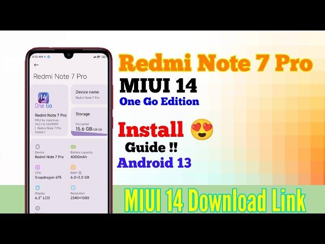 Redmi Note 7 Pro installation MIUI 14 (OneGo) Android 13