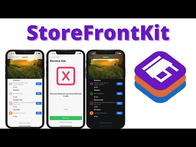 Creating In App Purchase Interfaces (Xcode 12, Swift 5, iOS Development) - StoreFrontKit