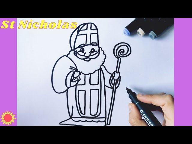 HOW TO DRAW SAINT NICHOLAS STEP BY STEP. СВЯТОЙ НИКОЛАЙ