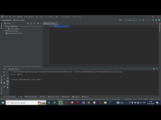 python #3 Explaining the Hello World program