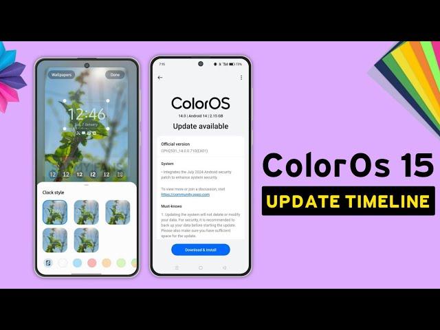 Oppo ColorOs 15 Android 15 Update : Timeline ( Beta Update ) 