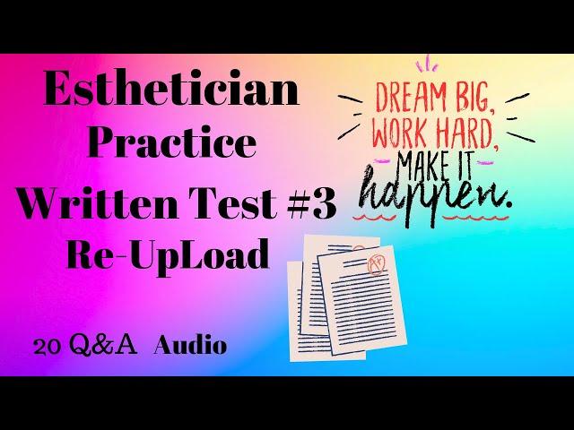 Esthetician Practice Written Test #3| Re-Upload