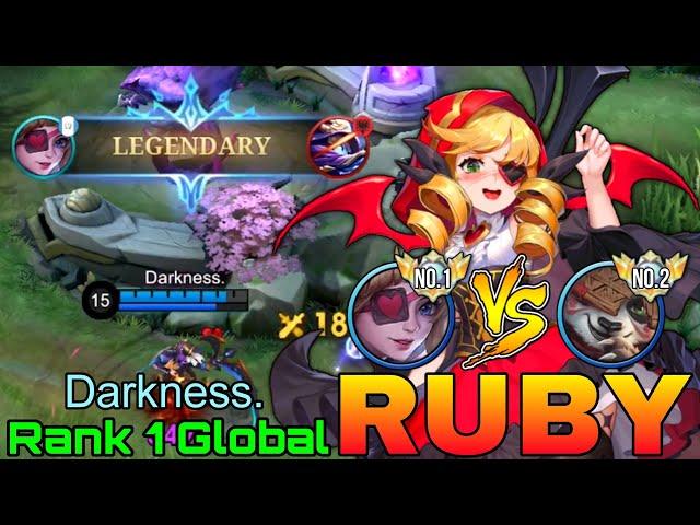 No.1 Ruby VS No.2 Akai! - Top 1 Global Ruby by Darkness. - Mobile Legends