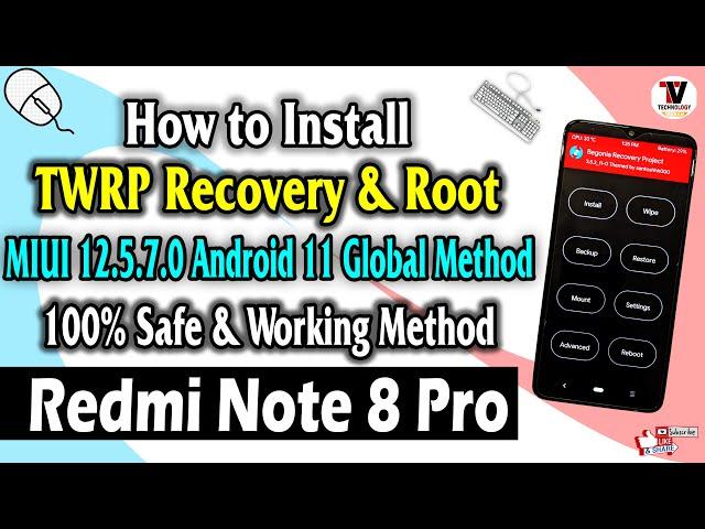 How to Install TWRP Recovery & Root On Redmi Note 8 Pro (Work on MIUI 12.5.7 Global) Best Video 