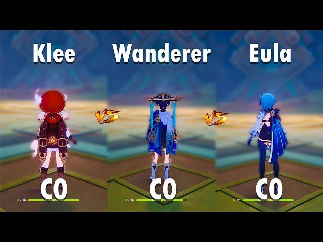 Klee vs Wanderer vs Eula!! who is the best DPS?? Gameplay COMPARISON!!