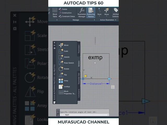 AutoCAD Tips 60 Dynamic Block Keep Text Center #Shorts