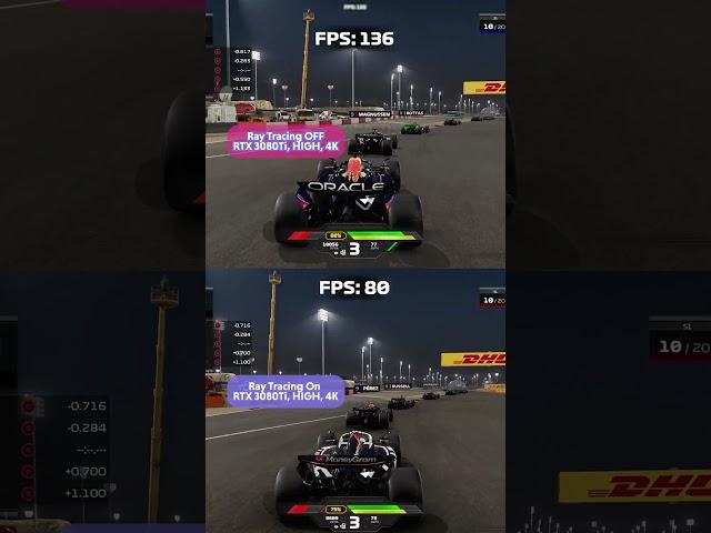 F1 24 Ray Tracing On vs Off Comparison #benchmark #comparison #shorts #gaming #f12024 #raytracing