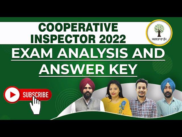 Exam Analysis & Answer Key | Cooperative Inspector 2022 | Success Tree Punjab