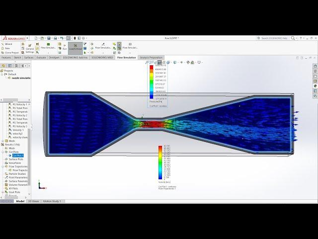 Venturimeter Flow Simulation in Solidworks for beginners