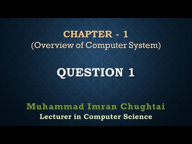 Lecture 01 - FSc Computer Science Part 1