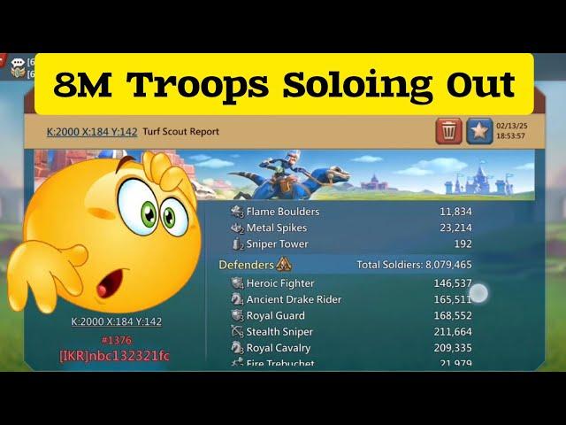 Massive Zeroing – 8M Troops Solo Trap Destroyed! Guild Mate Took Rally || Lords Mobile