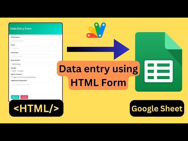 Google Sheets | Data Entry using HTML Form #googlesheets #appsscript #dataentry