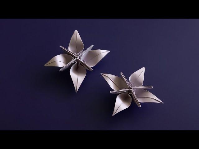 Простые оригами цветы • Как сделать цветочек из бумаги без клея • Origami Flower