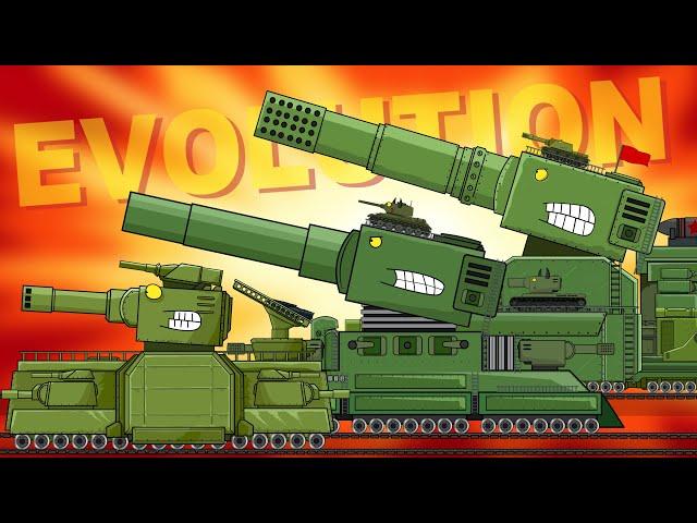 "Evolution of Soviet Railroad Giants" Cartoons about tanks