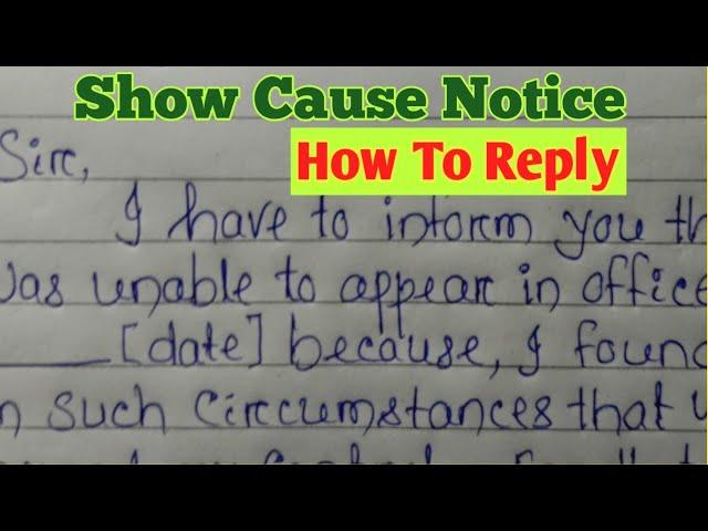 Give Explanation Of Show Cause Notice | Reply Of Show Cause Notice | How To Answer