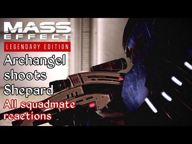 Mass Effect 2 - Archangel shoots Shepard - Squadmate reactions + Meeting Archangel