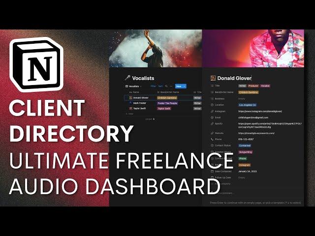 Client Directory | Ultimate Freelance Audio Dashboard | Notion Template