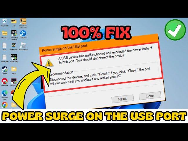 Power surge on the USB port FIX
