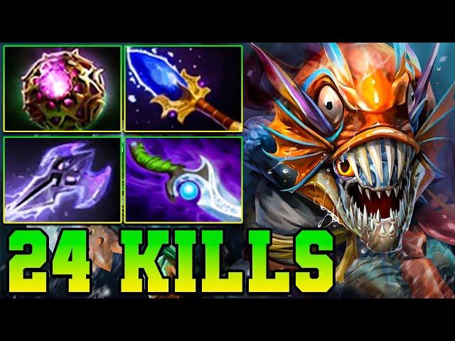 24 Kill Slark Dota 2 ! Slark Dota 2 Safelane Carry Gameplay Build Guide 7.37