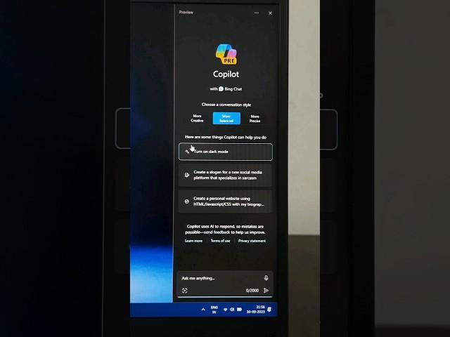 Windows 11 23H2 #windows11 #copilot #chatgpt