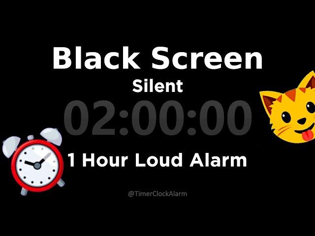 Black Screen  2 Hour Timer (Silent) + 1 Hour Loud Alarm