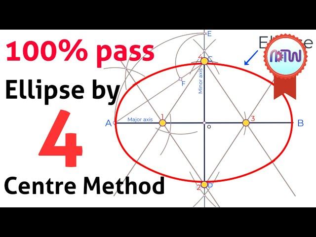 How to Draw Ellipse by four centre method in Engineering Drawing