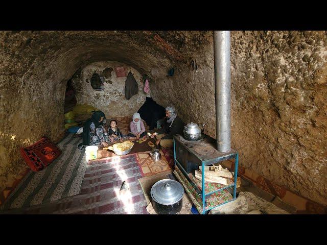 Living in a Rainy Day | Cooking village style food in a cave | village life of Afghanistan