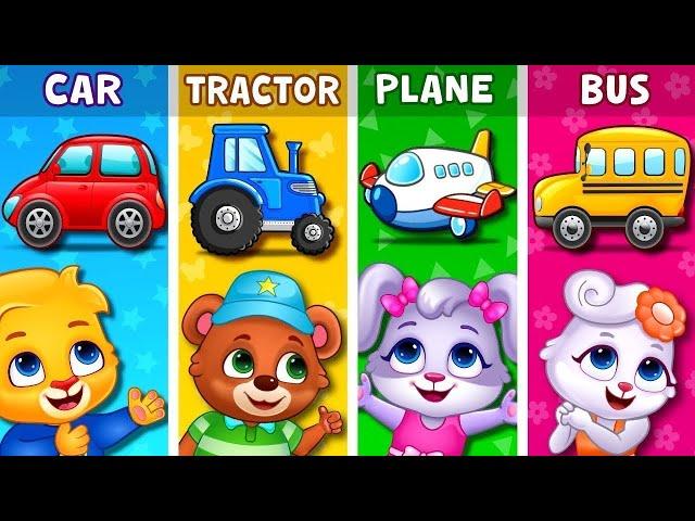 Learn Vehicle Names & Vehicle Sounds for Kids | Toddler Learning Video | RV AppStudios