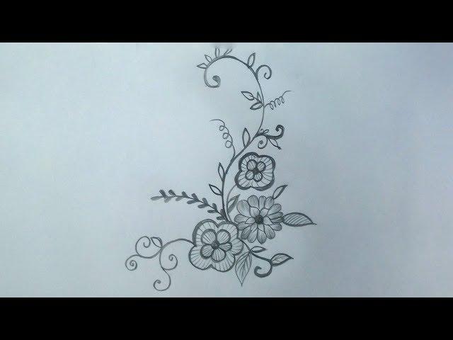 How to draw a latest flower Designs || Beautiful flower designs drawing for beginners.