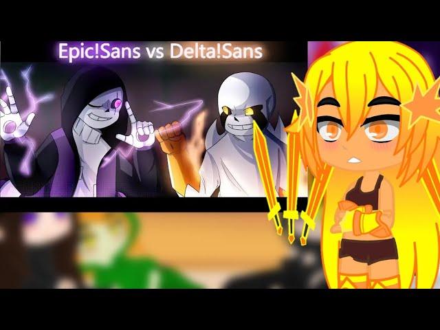 Mob Talker React To Epic!Sans vs Delta!Sans by Nec But Animator