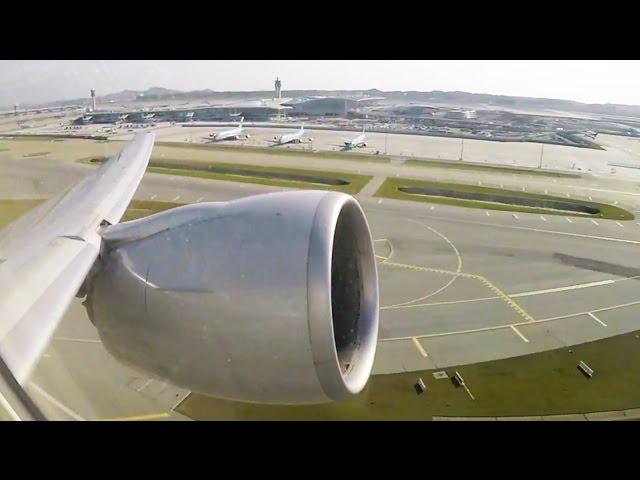 MASSIVE Boeing 777-300ER Engine ROOOOAAAR on Takeoff - GREAT Incheon Airport Views!!! [AirClips]